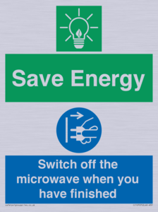 Save energy. Switch off the microwave when you have finished